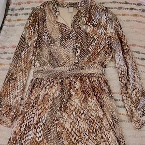 H&M knee length snake print dress